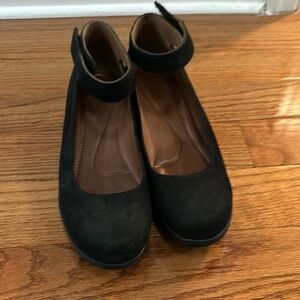 Clark’s wedge shoe.  Velcro ankle strap. Like new
